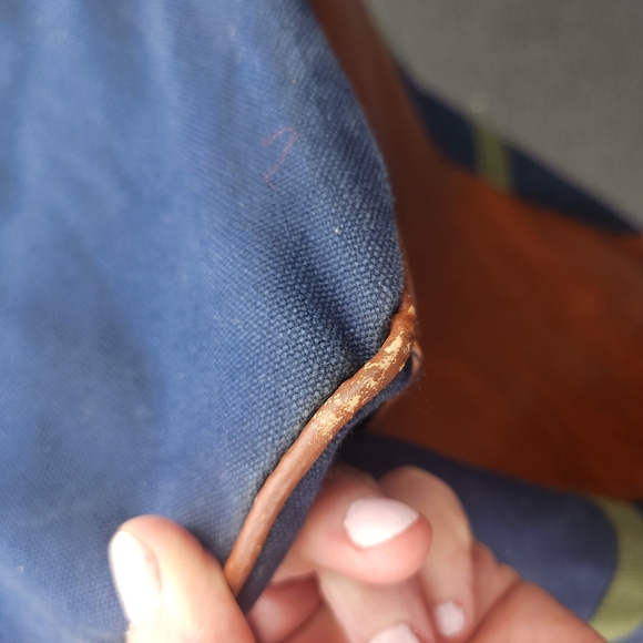 L.L. Bean Vintage Large Blue and Green Canvas  Duffle Bag - Picture 12 of 12